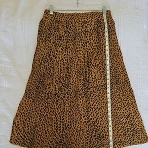Women's Mustard Animal Print Midi Skirt